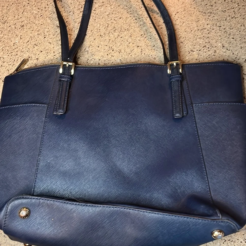 Michael Kors Large Blue Leather Shoulder Bag